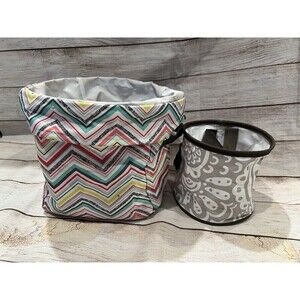 Thirty One Chevron Print Storage And Playful Parade Utility Tote Bag Organizers